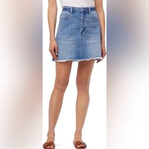 Joe’s Jeans HAYLEY Raw Hem Button Fly Jean Mini Skirt 25